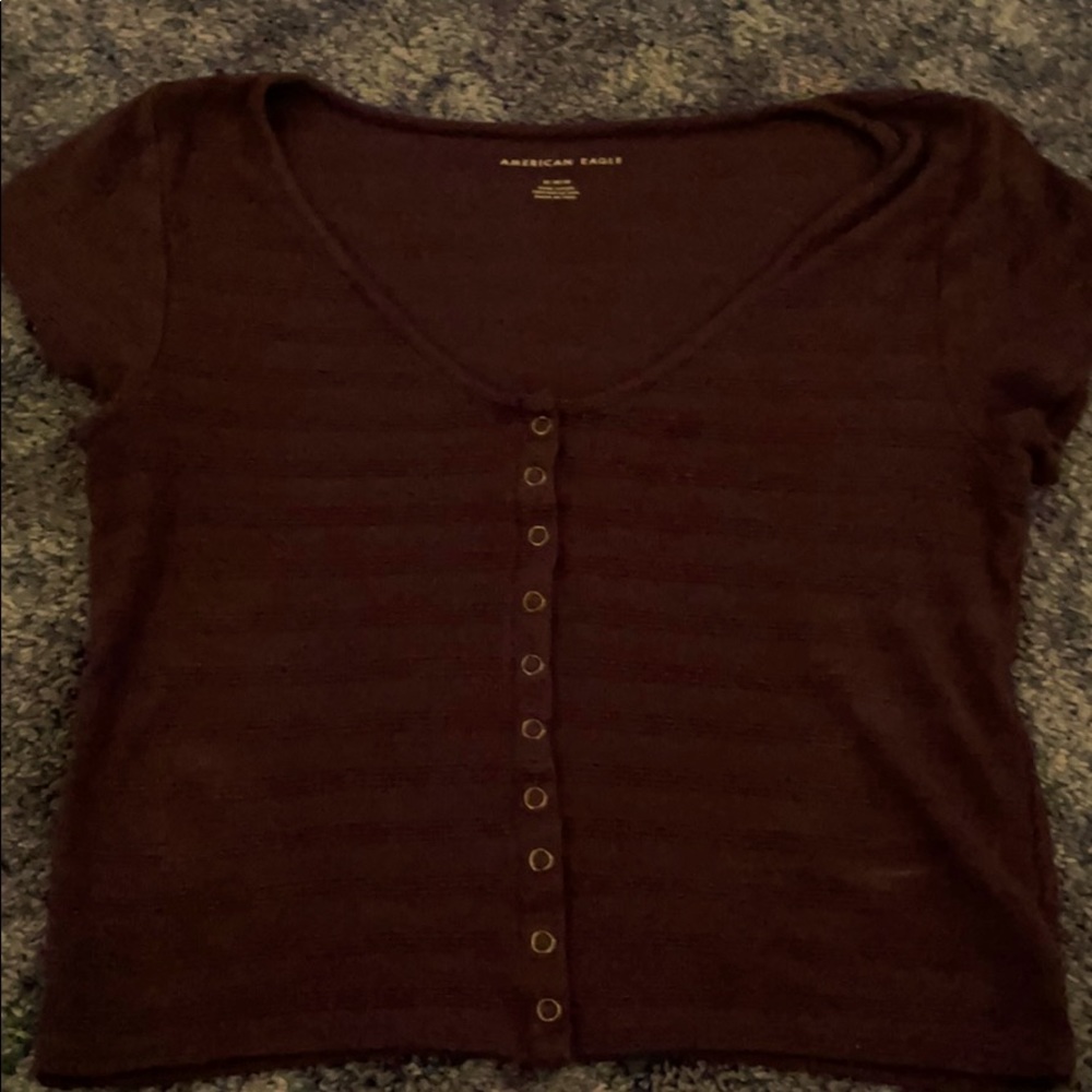american eagle button up